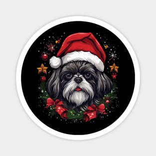 Shih Tzu Christmas Magnet